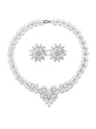Eye Candy La Luxe Emma Crystal Leaf Statement Necklace & Earrings Set