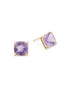 Roberto Coin Amethyst And Yellow Gold Stud Earrings