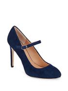 Halston Heritage Suede Leather Mary Jane Pumps