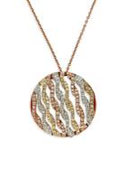 Effy 14 Kt. Gold Tri Color Diamond Pendant Necklace