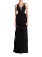 Rebecca Taylor Lace-accent Peplum Gown