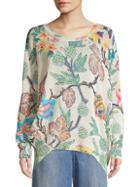 Etro Wool & Cashmere Blend Floral Knit Sweater