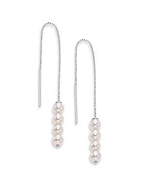 Majorica 5mm Organic Pearl Threader Earrings