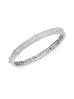 Judith Ripka Ambrosia White Sapphire & Sterling Silver Bangle Bracelet