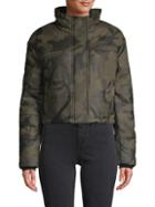 Bagatelle Camo-print Cropped Faux Leather Jacket