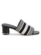 Rebecca Minkoff Aceline Striped Cylinder-heel Mule Sandals