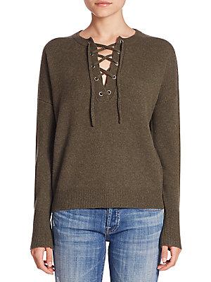 360 Cashmere Dylan Lace Up Sweater