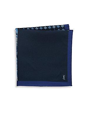 Yves Saint Laurent Combination Silk Pocket Square