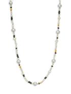Gurhan 24k Yellow Gold 2-7mm Baroque Keshi Pearl & Black Diamond Beaded Necklace