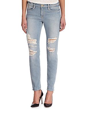 Peserico Le Garcon Distressed Relaxed Skinny Jeans