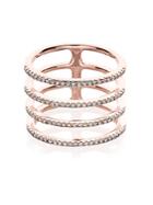 Ef Collection Diamond & 14k Rose Gold Multi Spiral Midi Ring