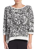 Marc New York By Andrew Marc Performance 3/4 Sleeve Hi Lo Printed