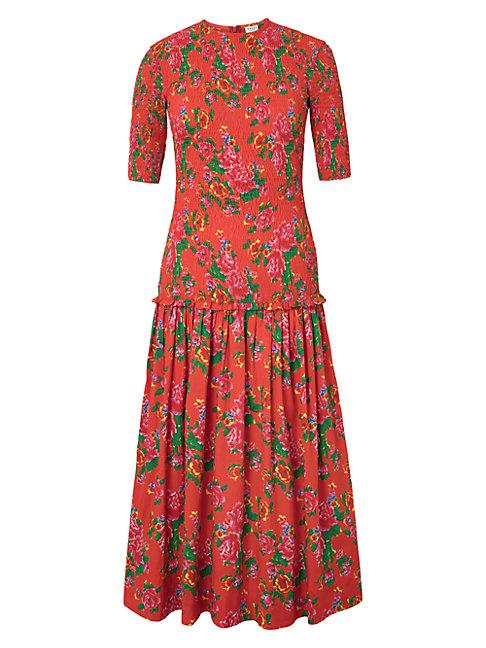 Rhode Zola Floral-print Cotton Midi Dress