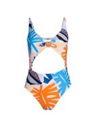 Red Carter Swim Abstract Tropical-print One-piece Swimsuit