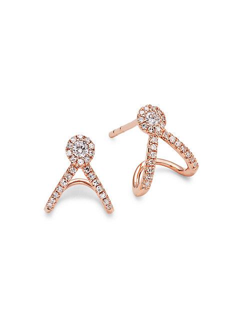 Saks Fifth Avenue 14k Rose Gold Diamond Earrings