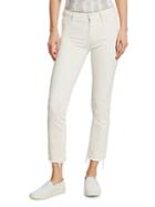 Mother The Rascal Mid-rise Crop Fray Jeans