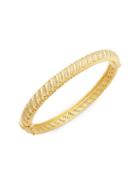 Freida Rothman Gilded Cable Sterling Silver & Crystal Twisted Bangle Bracelet