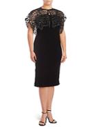 Marina Plus Two-piece Lace Cape And Crepe Dress