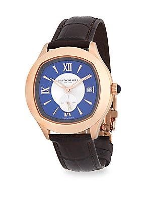 Bruno Magli Water Resistant Leather-strap Watch