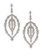 Freida Rothman Gala Crystal Leaf Drop Earrings