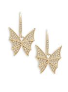 Casa Reale Diamond And 14k Yellow Gold Butterfly Earrings