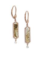 Meira T Diamond & 14k Rose Gold Linear Double-drop Earrings