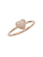 Saks Fifth Avenue 14k Rose-gold & Diamond Heart Ring