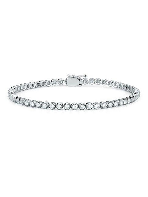 Nephora Diamond Trend 14k White Gold & Diamond Bezel Tennis Bracelet