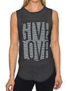 Betsey Johnson Performance Give Love Stripe High Low Muscle Tank