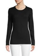 Minnie Rose Roundneck Cutout Sweater