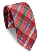 Thomas Pink Italian Raw-silk Plaid Tie
