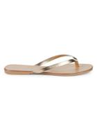 Saks Fifth Avenue Made In Italy Metallic Thong Sandals