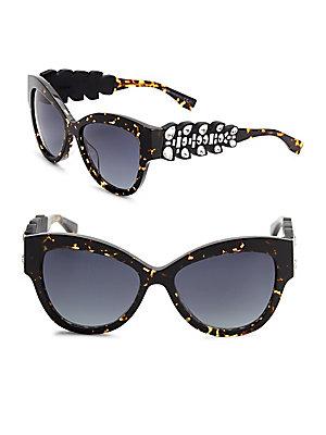 Fendi 55mm Tortoiseshell Cat's Eye Sunglasses