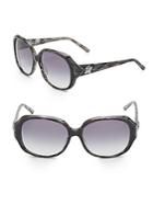 Judith Leiber 59mm Oval Embellished Sunglasses