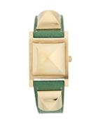 Herm S Vintage Pyramid Cover Leather Strap Watch