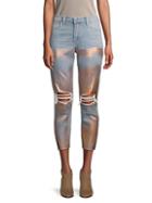 L'agence Distressed Cropped Skinny Jeans