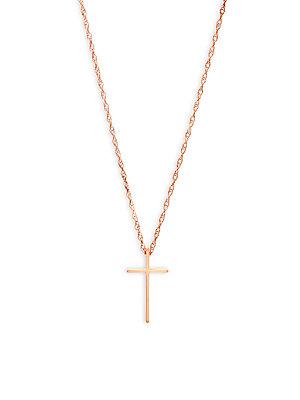 Saks Fifth Avenue 14k Rose Gold Cross Necklace