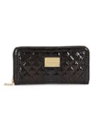 Love Moschino Portaf Snakeskin-embossed Quilted Faux Leather Zip-around Wallet