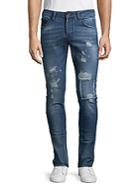 Rnt23 Distressed Jeans With Stitch Patch