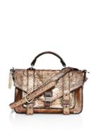 Proenza Schouler Tiny Metallic Python-embossed Leather Satchel