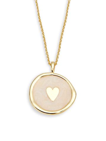 Gorjana 18k Goldplated Enamel Heart Coin Pendant Necklace