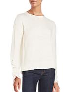 One A Lace Cord Long Sleeve Sweater