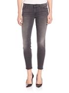 Mother Grey Looker Ankle Fray Jeans