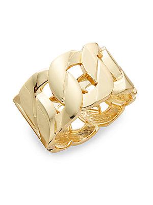 Stella + Ruby Chain Link Cuff Bracelet/goldtone