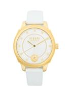 Versus Versace Goldtone Stainless Steel Quilted Leather Strap Watch