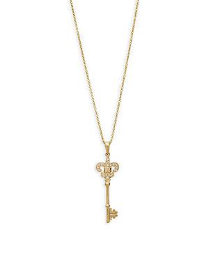 Effy 18k Yellow Gold & Diamond Key Pendant Necklace