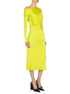 Versace Jersey Long Sleeve Off-the-shoulder Dress