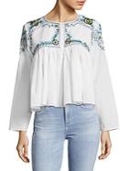Kas New York Mallory Embroidered Cotton Blouse