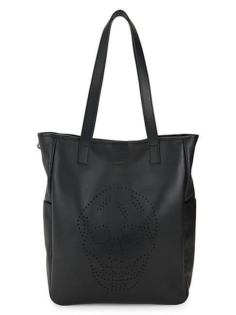 Alexander Mcqueen Perforated Skull Leather Shopper