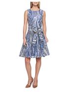 Tommy Hilfiger Paisley-print Striped Sheer Fit & Flare Dress